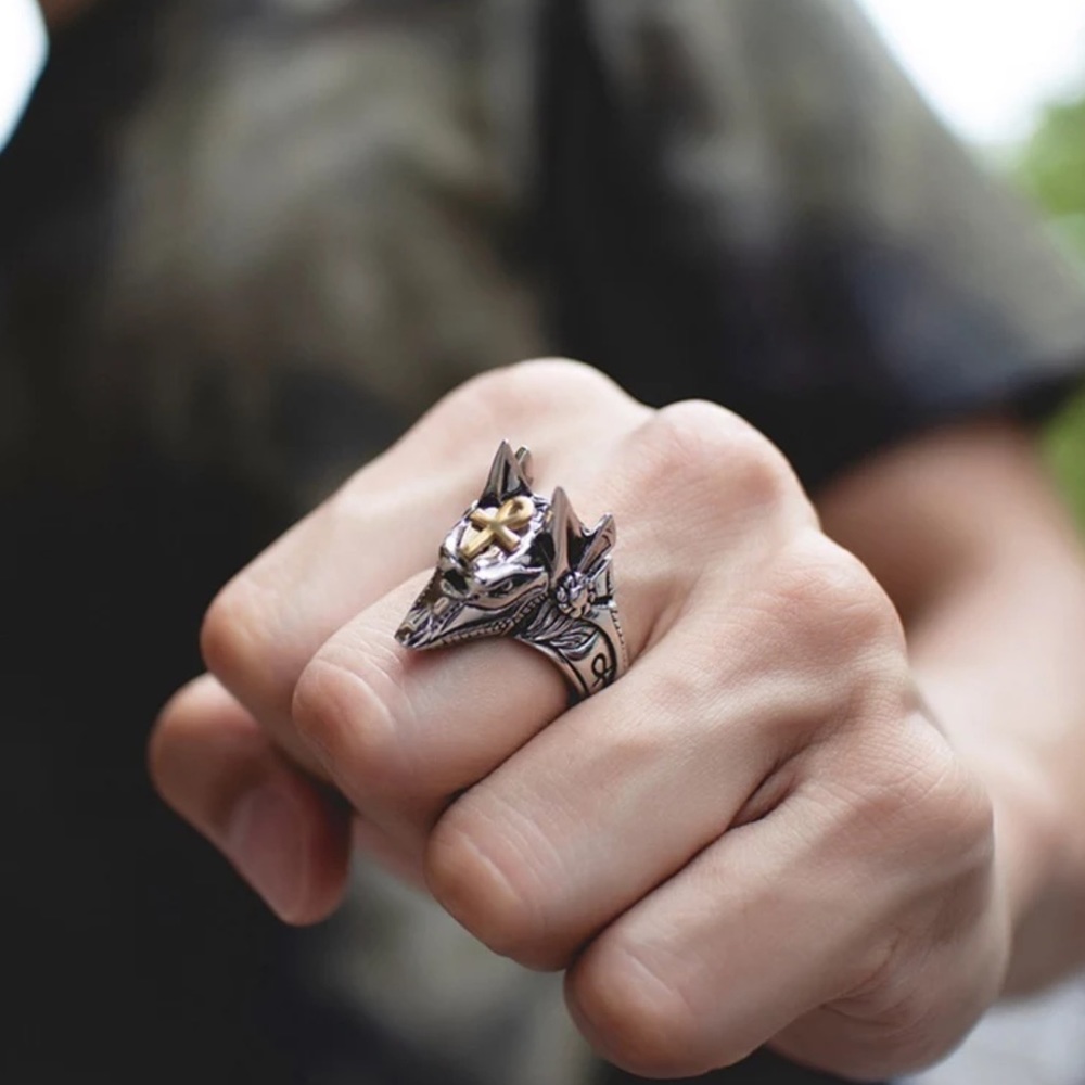 Ancient Egyptian god Anubis ring.NWT